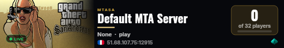Default MTA Server live status badge
