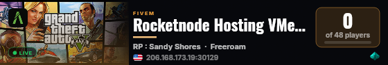 Rocketnode Hosting VMenu live status badge
