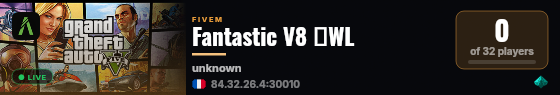 Fantastic V8 ・WL live status badge