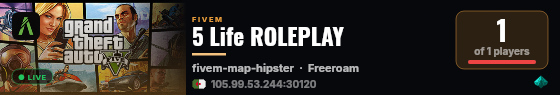 5 Life ROLEPLAY   live status badge