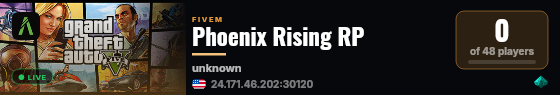 Phoenix Rising RP live status badge