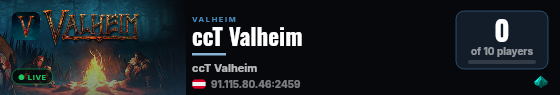 ccT Valheim live status badge