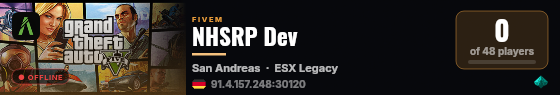 NHSRP Dev live status badge