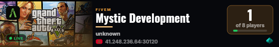 Mystic Development live status badge
