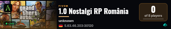 1.0 Nostalgi RP România live status badge