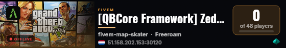 [QBCore Framework] Zedk Server live status badge