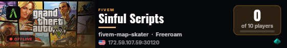 Sinful Scripts live status badge