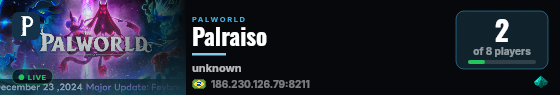 Palraiso live status badge