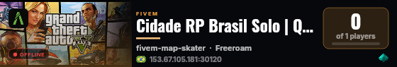 Cidade RP Brasil Solo | QBCore live status badge