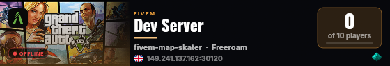 Dev Server live status badge