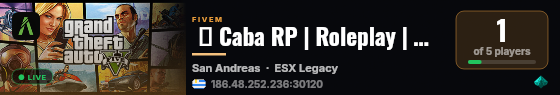  💙 Caba RP | Roleplay | 💻 Gran optimización | 🎮 Scripts unicos | Buenos Aires | live status badge
