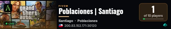 Poblaciones | Santiago live status badge