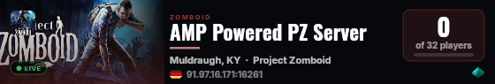 AMP Powered PZ Server live status badge