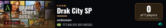 Drak City SP live status badge