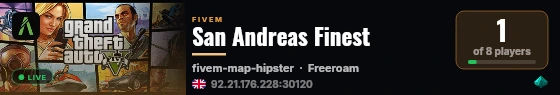 San Andreas Finest live status badge