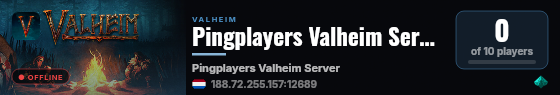 Pingplayers Valheim Server live status badge