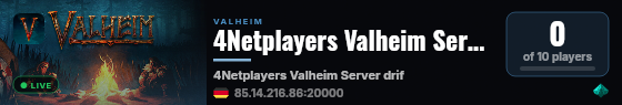 4Netplayers Valheim Server live status badge