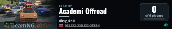 Academi Offroad live status badge