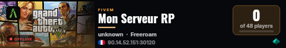 Mon Serveur RP live status badge