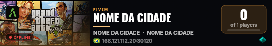 NOME DA CIDADE live status badge