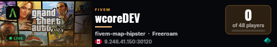 wcoreDEV live status badge
