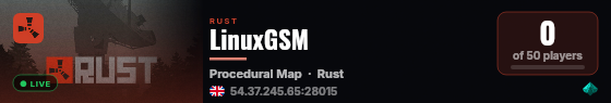 LinuxGSM live status badge