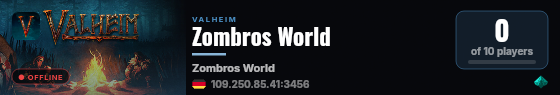 Zombros World live status badge