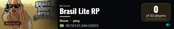 Brasil Lite RP live status badge
