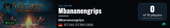 Mbananengrips live status badge