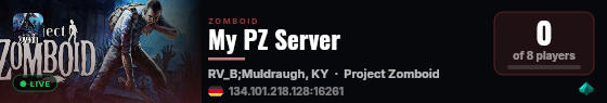 My PZ Server live status badge