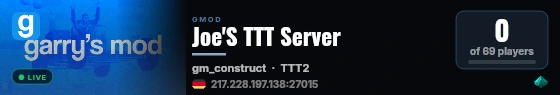 Joe'S TTT Server live status badge