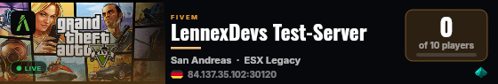 LennexDevs Test-Server live status badge