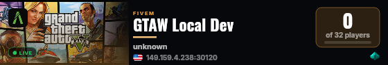 GTAW Local Dev live status badge