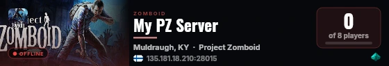 My PZ Server live status badge