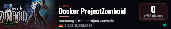 Docker ProjectZomboid live status badge
