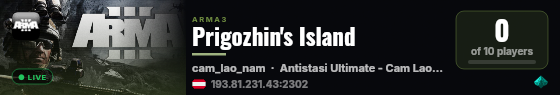 Prigozhin's Island live status badge