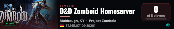 D&D Zomboid Homeserver live status badge