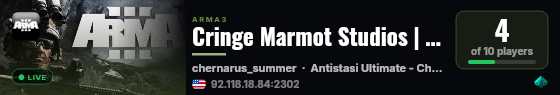 Cringe Marmot Studios | Antistasi Ultimate live status badge