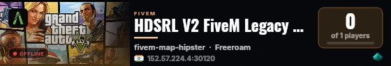 HDSRL V2 FiveM Legacy Local Dev live status badge