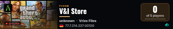 V&I Store live status badge