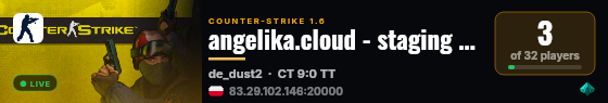 angelika.cloud - staging environment live status badge