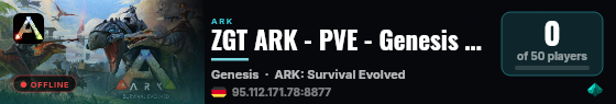 ZGT ARK - PVE - Genesis (EU) - (v361.7) live status badge