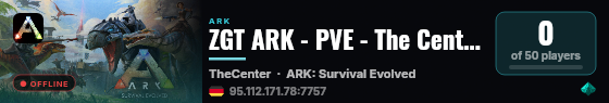 ZGT ARK - PVE - The Center (EU) - (v361.7) live status badge