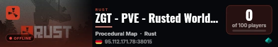 ZGT - PVE - Rusted World (EU) live status badge