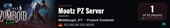 Mootz PZ Server live status badge
