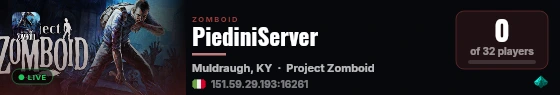 PiediniServer live status badge