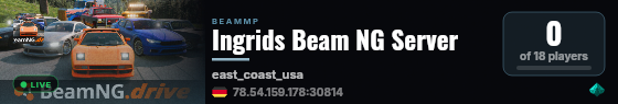 Ingrids Beam NG Server live status badge