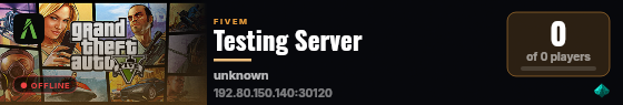 Testing Server live status badge