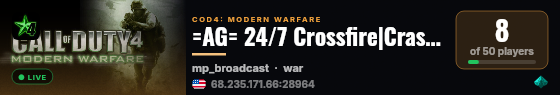 =AG= 24/7 Crossfire|Crash|Broadcast live status badge