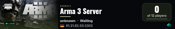 Arma 3 Server live status badge